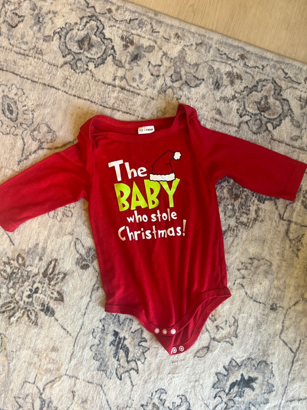 Red Holiday Graphic Baby Bodysuit - 'The Baby Who Stole Christmas'